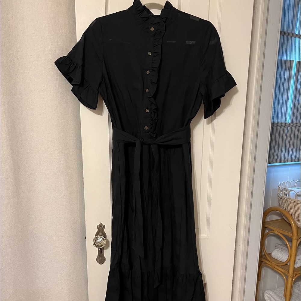Who What Wear Maxi Ruffle Neck Dress